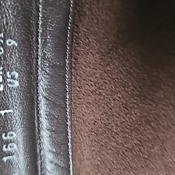 MEPHISTO: chocolate brown leather square toe buckle knee boots - Picture 7 of 7